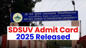 SDSUV Admit Card 2025 Released—Secure Your Exam Slot Now at sdsuv.ac.in